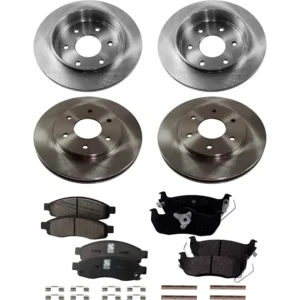 SureStop® 4-Wheel Set Front and Rear Brake Disc and Pad Kit, Plain Surface 6 Lugs Front and Rear-320.04 mm Front-Ceramic/Rear-Semi-Metallic Pro-Line Series, Includes (4) Brake Disc and (2) Brake Pad Set