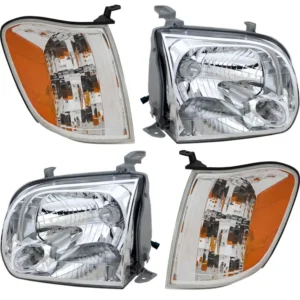 Replacement 4-Piece Kit Driver and Passenger Side Halogen Headlight, With bulb(s), Crew Cab Pickup/Sport Utility