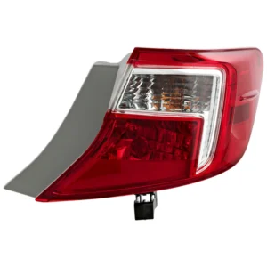 Replacement Passenger Side, Outer Tail Light, with Bulb, Halogen, Clear and Red Lens