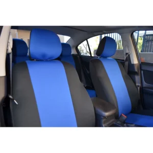 Seat Designs® K020-G5-2ZBB Front Row Seat Cover, Blue Insert With Black Sides, Made of Neosupreme, Solid Design, Low Back Bucket Neosupreme Series