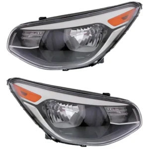 Replacement Driver and Passenger Side Headlights, with Bulbs, Halogen, Reflector Type, CAPA Certified